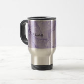 Mug De Voyage Personalized Luxury Marble Pattern Custom Name (Devant gauche)
