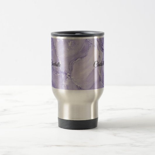 Mug De Voyage Personalized Luxury Marble Pattern Custom Name (Centre)