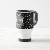 Mug De Voyage Personalized Photo with Pearls Circle on Black (Devant droit)