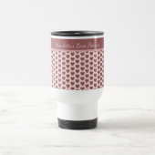 Mug De Voyage Personalized Retro Hearts Pink Burgundy (Centre)