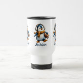 Mug De Voyage Personalized Winter Penguin Football Kid (Centre)