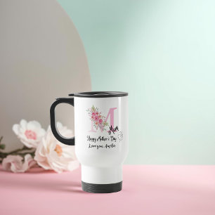 Mug de voyage personnalisé avec l'initiale de Mama