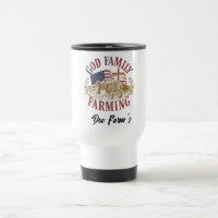 Mug de voyage personnalisé « Dieu Famille Ferme »