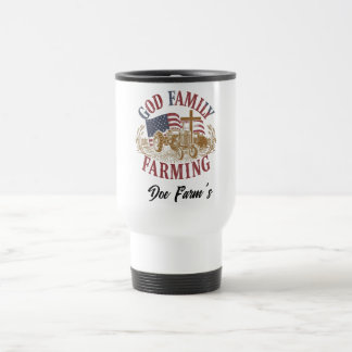 Mug de voyage personnalisé « Dieu Famille Ferme »