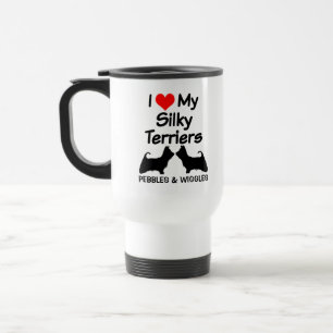 Mug De Voyage Personnalisé J'Aime Mes Deux Chiens De Terrier Soy