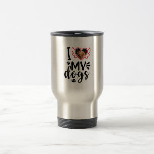 Mug De Voyage Personnalisé J'aime mon chien photo