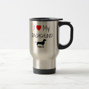 Mug De Voyage Personnalisé J'Aime Mon Dachshund