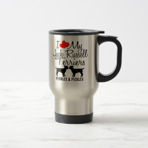 Mug De Voyage Personnalisé J'Aime Mon Deux Jack Russell Terriers