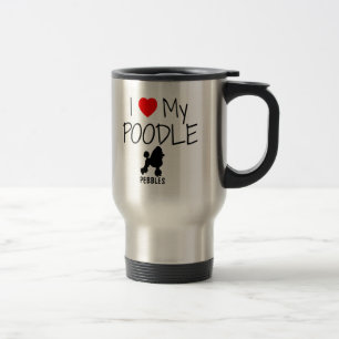 Mug De Voyage Personnalisé J'Aime Mon Poodle