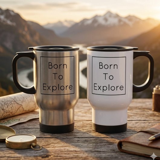 Mug de voyage personnalisé Né pour explorer