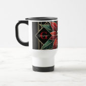 Mug De Voyage Personnalisé Retro Art Déco Floral Poinsettia (Gauche)