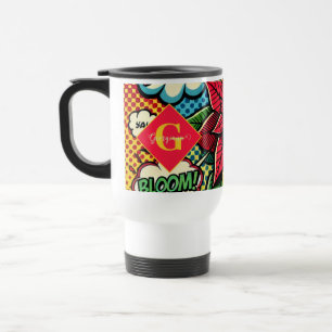 Mug De Voyage Personnalisé Retro Comic Livre Pop Art Poinsettia