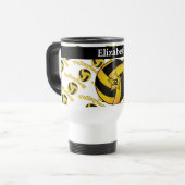 Mug De Voyage Personnaliser le volley-ball jaune vif (Devant gauche)