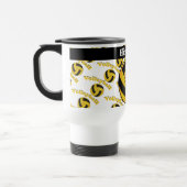 Mug De Voyage Personnaliser le volley-ball jaune vif (Gauche)