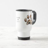 Mug De Voyage Pet Lovers Paw Print Custom Nom Photo Collage (Devant droit)
