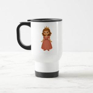 Mug De Voyage Petite princesse en robe rose avec Couronne d'or