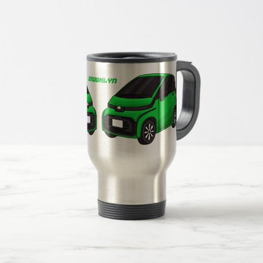 Mug De Voyage Petite voiture verte de taille micro (Devant droit)