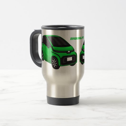 Mug De Voyage Petite voiture verte de taille micro (Devant gauche)