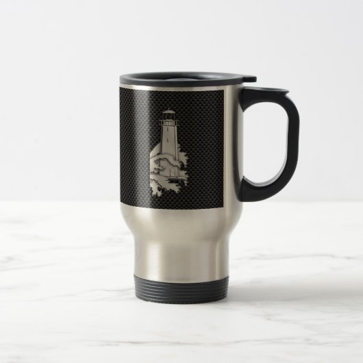 Mug De Voyage Phare de style de chrome sur la fibre de carbone (Droit)