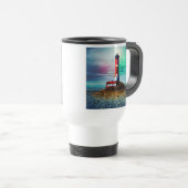 Mug De Voyage Phare illuminé de la plage abandonné (Devant droit)