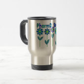 Mug De Voyage PharmD Étudiants FLEURS BLEU (Devant gauche)