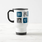 Mug De Voyage Photo Collage Moderne Bleu Meilleur Hubby Ever Cad (Gauche)