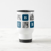 Mug De Voyage Photo Collage Moderne Bleu Meilleur Hubby Ever Cad (Centre)