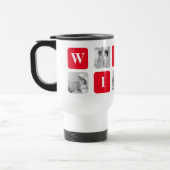 Mug De Voyage Photo Collage Moderne & Cadeau Rouge Pour Lovely W (Gauche)