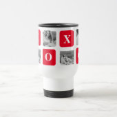 Mug De Voyage Photo Collage moderne Couple et XOXO rouge (Centre)