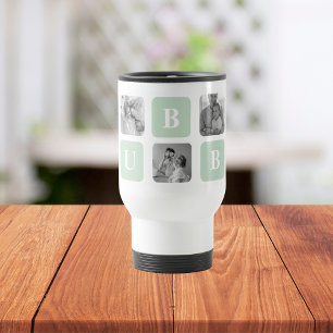Mug De Voyage Photo Collage moderne Mint Best Hubby Cadeau