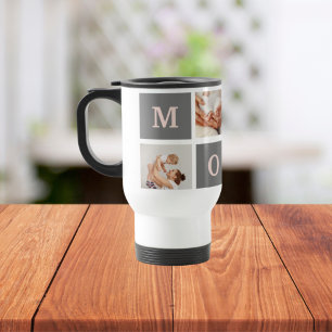 Mug De Voyage Photo de collection moderne Best Mom Pink & Grey C