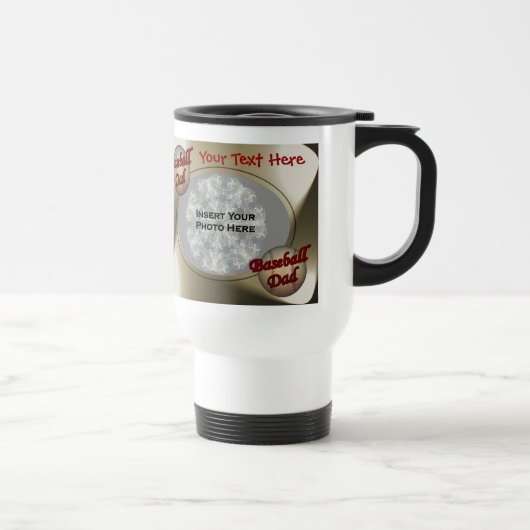 Mug De Voyage Photo de conception papa de baseball (Droite)