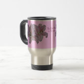 Mug De Voyage photo de jolies fleurs de lys roses (Devant gauche)