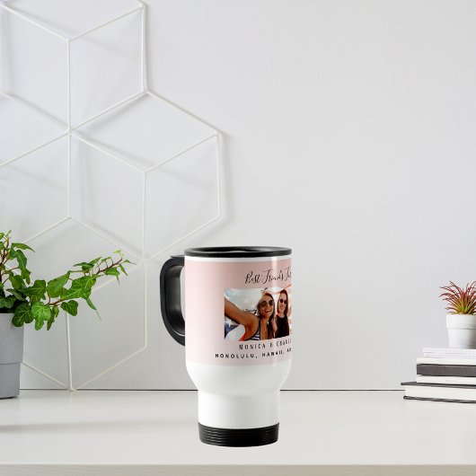 Mug De Voyage Photo meilleur amis éternellement rose pâle