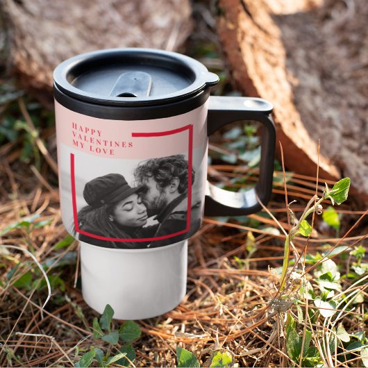 Mug De Voyage Photo moderne | Cadeau de Valentines Rouge et Rose