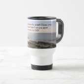 Mug De Voyage Photo Ocean avec Jérémie 1:5 Dieu vous connaissait (Devant droit)