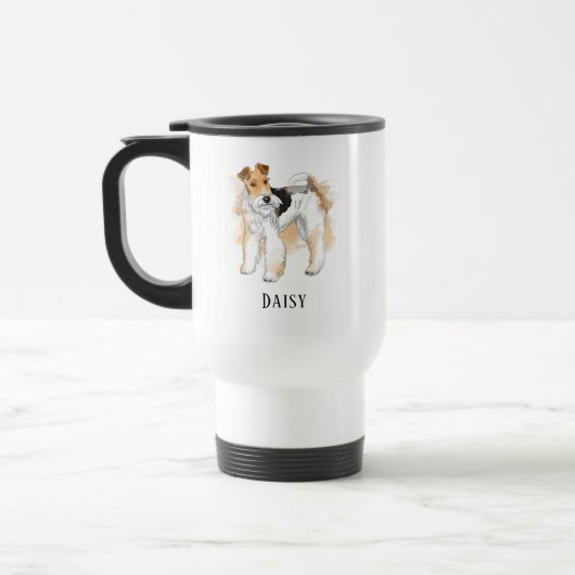 Mug De Voyage Photo personnalisée Fil Fox Terrier (Gauche)