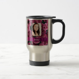 Mug De Voyage Photo personnalisée florale rose