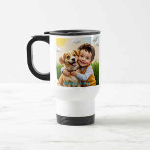 Mug De Voyage Photo personnalisée Simple chien personnalisé enfa