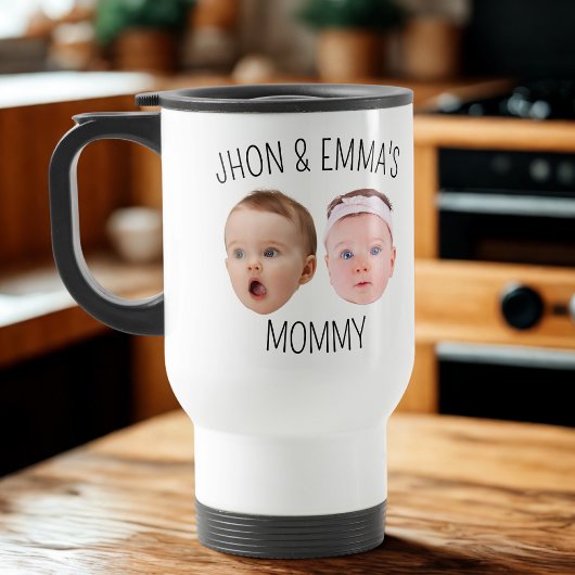 Mug De Voyage Photo personnelle du visage Mug, cadeau de la fête