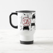 Mug De Voyage Piano Clarinet Music Script Monogramme (Gauche)