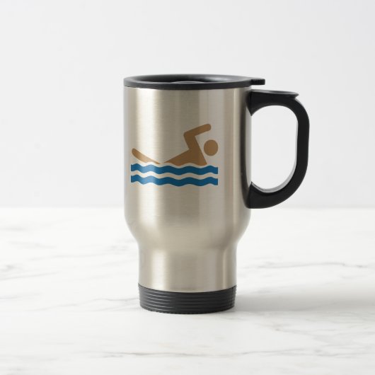 Mug De Voyage Pictographe d'icône de natation en couleurs (Droit)