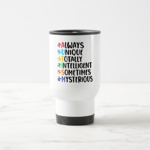 Mug De Voyage Pièce de puzzle colorée Autisme support