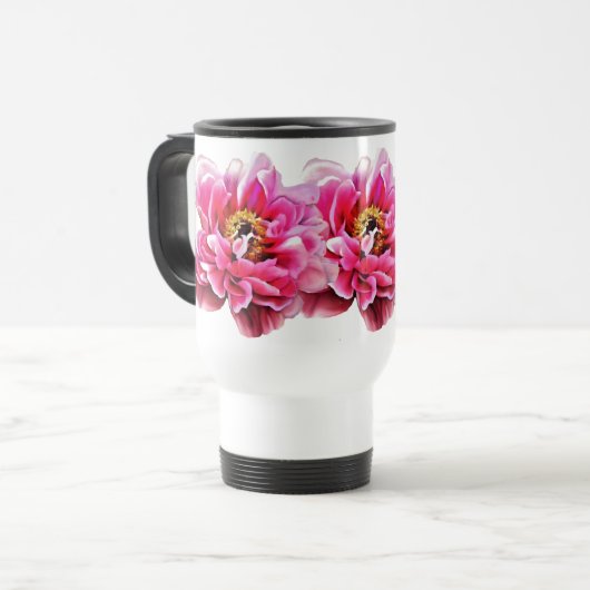 Mug de voyage - Pies roses (Devant gauche)