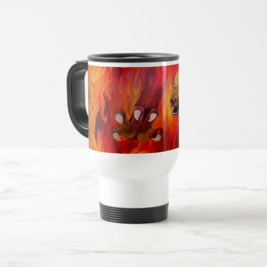 Mug De Voyage Pince de dragon - Dragon rouge (Devant gauche)
