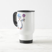 Mug De Voyage Pingouin blanc mignon avec Lollipop (Devant gauche)