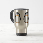 Mug De Voyage Pingouin brodé - Croix animal par Calli (Devant gauche)