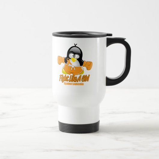Mug De Voyage Pingouin de combat de leucémie (Droite)