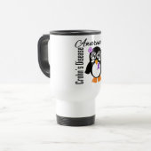 Mug De Voyage Pingouin de conscience de maladie de Crohn (Devant gauche)