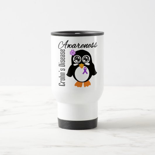 Mug De Voyage Pingouin de conscience de maladie de Crohn (Centre)